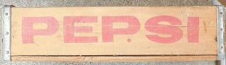 Vintage Pepsi Cola Wood Crate Wooden Carrying Case Soda Pop Bottle Fresno,  Ca