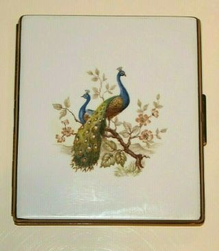 Vintage Colibri Peacock Gold Tone Cigarette Case Made In England