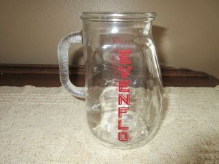Vintage Evenflo Belly Bump Glass Measuring Pitcher 1 Quart Red Letters