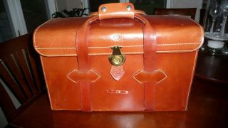 Vintage Perrin Brown Leather Camera Case With Strap