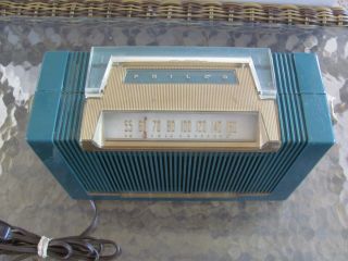 Vintage 1951 Philco Portable Tube Radio Model 51 - 631 Turquoise & Gold