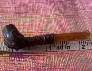 Vintage Novelty Miniature Smoking Pipe - Claw Gripping Bowl Design 2.  5” Long