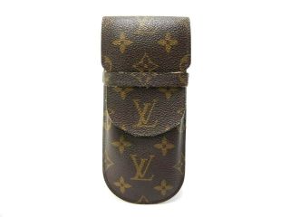 Authentic Louis Vuitton Etui Lunette Glasses Case Brown Monogram M62970