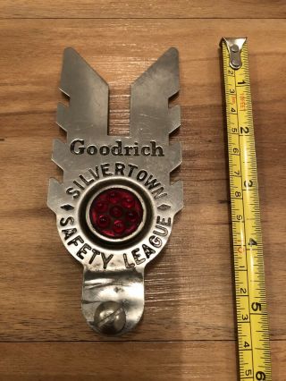 Vintage Goodrich License Plate Topper Silvertown Safety League
