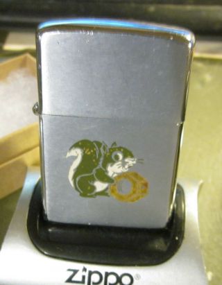 Vintage 1974 Extremely Rare Squirrel&nut Zippo Lighter