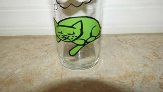 Vintage Libbey Funny Green Cat Cocktail Glass 