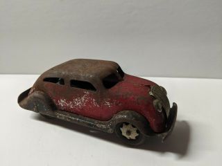 Vintage Antique Marx pressed steel toy car - Red 2