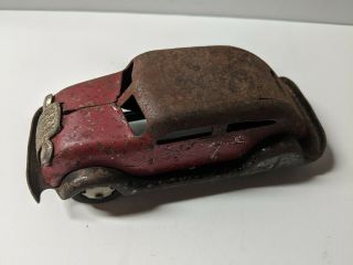 Vintage Antique Marx pressed steel toy car - Red 3