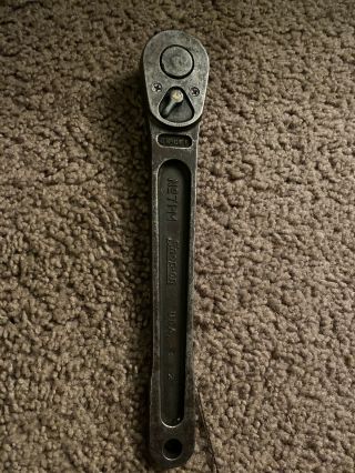 Vintage Snap On No.  71 - M Wrench Old Logo 1/2 " Drive Ratchet Usa 9 1/2 " Long