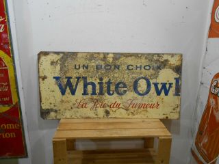 Rusty Old White Owl Cigar Large 43 " X 21 " Tobacco Advertising Store Metal Sign