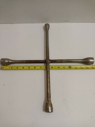 Vintage Craftsman Tools 4 Way Lug Wrench Tire Made In The Usa 3/4,  13/16,  5/8