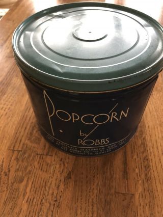 Vintage Popcorn Tin By Robbs St Louis Mo.