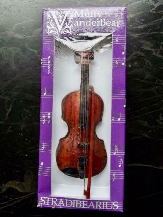 Vintage 1990 Muffy Vanderbear Stradibearius Violin In Package
