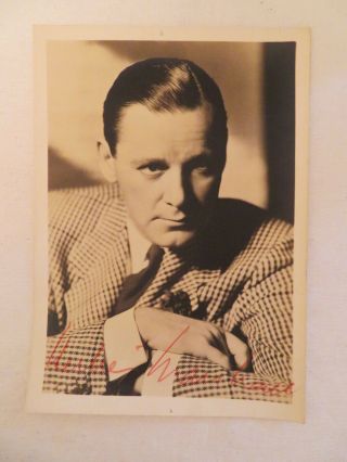 Vintage Herbert Marshall Actor Celebrity Photo Sepia Signed 5 " X 7 "