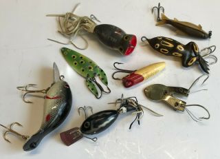 (8) Vintage Fishing Lures Arbo - Gaster,  Hula Popper,  Marathon,  Trout Oreno & More