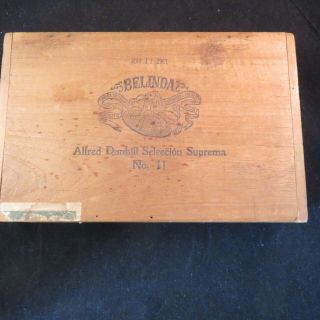 Vintage Wood Cigar Box Belinda 1961 Alfred Dunhill Seleccion Supreme Havana Cuba