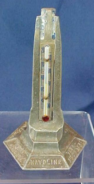 Vintage Metal Havoline Thermometer Tower Century Of Progress 1933 Chicago