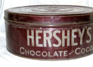 Vintage Tin Hersheys Chocolate Huge Tin,  1950 