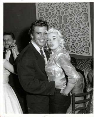 Jayne Mansfield & Mike Hargitay,  Vintage Candid Photo.  1957