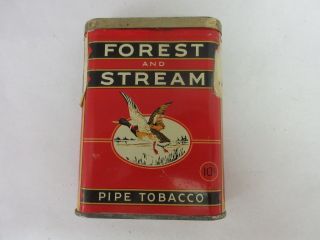 Vintage Advertising Tobacco Forest And Stream Vertical Pocket Tin 3 - M