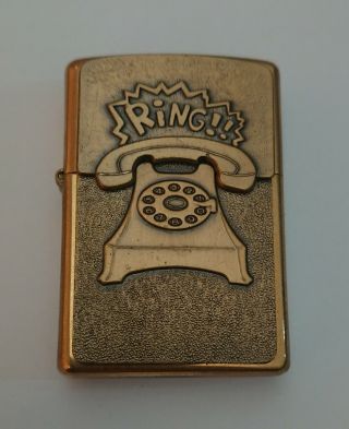 Very Rare Vintage Trick Zippo Phone Ring Surprise Lighter,  Circa 1997