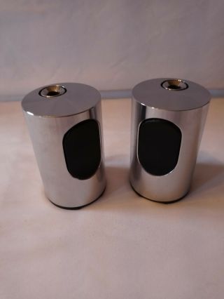 Braun T2 Cylindric Table Lighter By Dieter Rams 60s Vintage Silvertone Pair