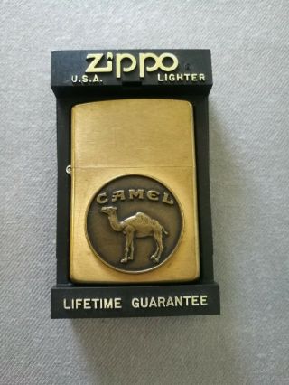 Vtg 1932 - 1992 Camel Cigarettes Tuxedo Joe Emblem Brass Zippo Lighter