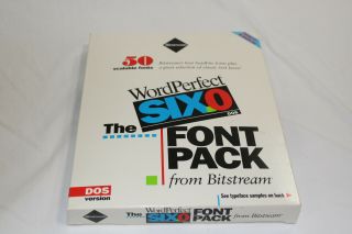 1993 Wordperfect 6.  0 Font Pack From Bitstream Complete 3.  5 " Disks W/box Manuals