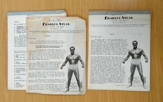 Vintage 1950 ' s Charles Atlas Bodybuilding Workout Lesson Course Plan Jiu Jitsu 3