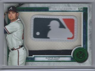 2020 Topps Museum Austin Riley Mlb Logo Man Patch 1/1 One Of One Braves [kh]