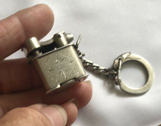 Rare Vintage Miniature Ormex Sterling Silver Lift Arm Lighter Keychain