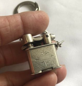 Rare Vintage Miniature ORMEX Sterling Silver Lift Arm Lighter Keychain 2