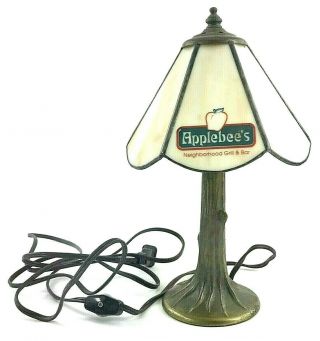 Tiffany Meyda Table Lamp Applebees Restaurant 11” Vintage Light Decor Shade Rare