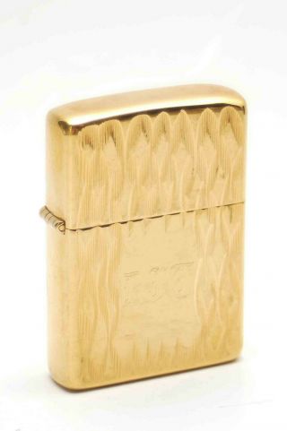 Vintage 1979 Zippo Golden Elegance Series Gold Plated Lighter Engraved Rjt