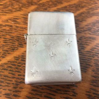 Vtg Littal Lite Sterling Silver Lighter Monogrammed Fleur - De - Lis Dainty 2 1/4 "