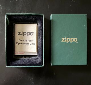RARE 1997 SOLID BRASS INDIAN HEAD ZIPPO LIGHTER,  UNFIRED IN 2