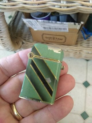 Thorens Early Swiss Made Miniature Automatic Cigarette Lighter Green