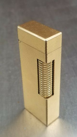 Vintage Dunhill Pattern Gold - Plated Rollagas Lighter
