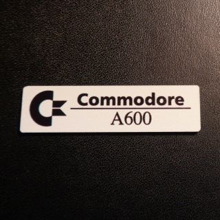 Commodore Amiga 600 Black White Label / Logo / Sticker / Badge 49 x 13 mm [261d] 2