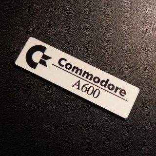 Commodore Amiga 600 Black White Label / Logo / Sticker / Badge 49 x 13 mm [261d] 3