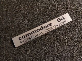 Commodore C64 Silver Black Label / Sticker / Badge / Logo 7,  7 X 1,  2cm [242f]