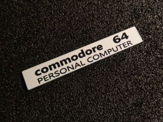 Commodore C64 White Black Label / Sticker / Badge / Logo 7,  7 X 1,  2cm [242e]