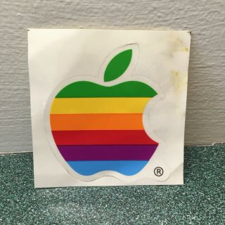 Apple Mac Computer Rainbow Logo Decal Sticker Vintage -