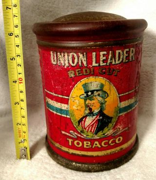 Vintage Union Leader Redi - Cut Tobacco Tin