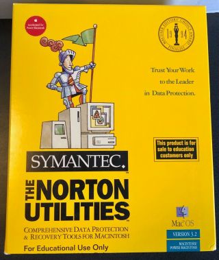 Vintage Symantec The Norton Utilities For Macintosh/power Macintosh Version 3.  2