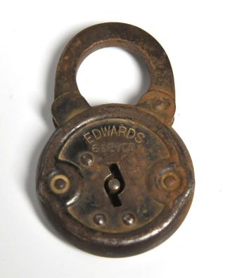 Vintage Industrial Edwards 6 Lever Padlock - No Key