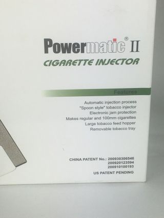 Powermatic 2 PLUS Electric Tobacco Cigarette Injector Machine $3.  00SHIPPING 2