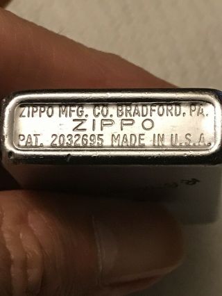 Vintage 1949 - 50,  Zippo Lighter,  With Advertising And Autograph.