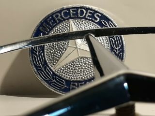 Vintage Mercedes - Benz Emblem & Round Blue & Silver Star Grille Badge