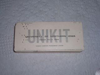 (557) Vintage - Computer Hollerith Ibm Punch Card W/ Univ Of Northern Iowa Info